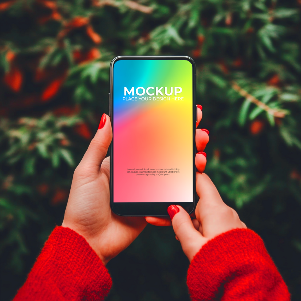 Vibrant Smartphone Mockup Showcase Your App Design in Nature psd