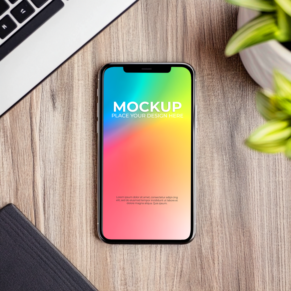 Vibrant Phone Mockup Showcase Your App Design on Trendy Background psd