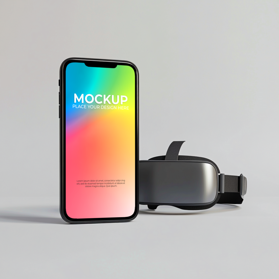 Smartphone VR Headset Mockup Virtual Reality Technology Presentation psd