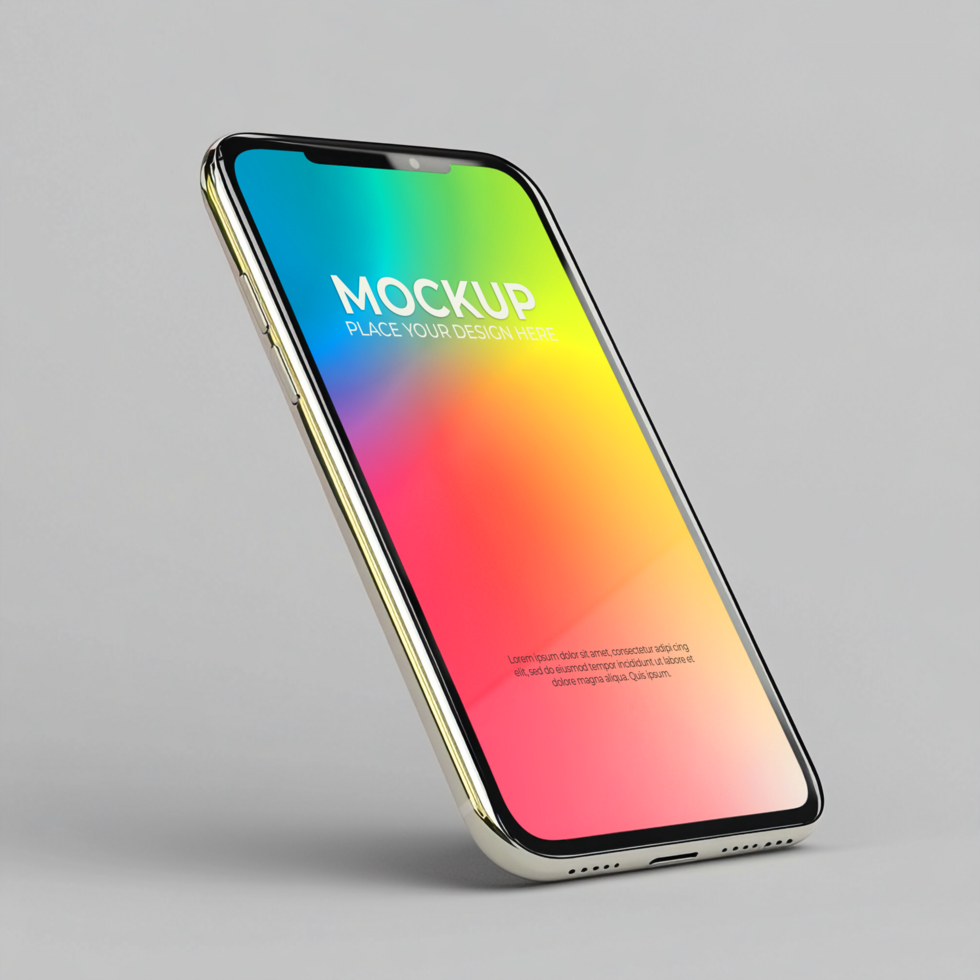 Vibrant Gradient Phone Background Colorful Smartphone Mockup for App Presentation UI Design psd