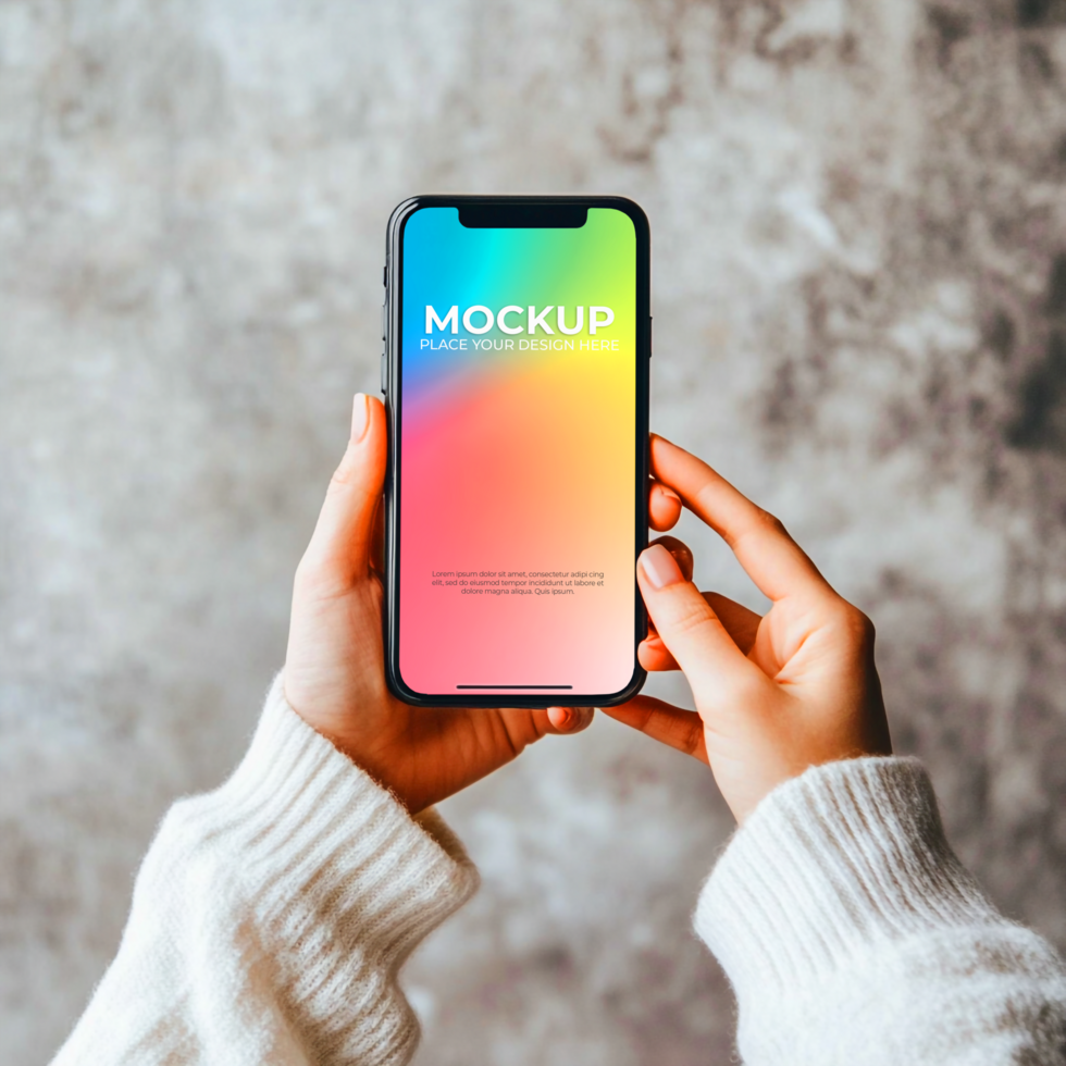 Vibrant Phone Mockup Colorful App Design Showcase psd