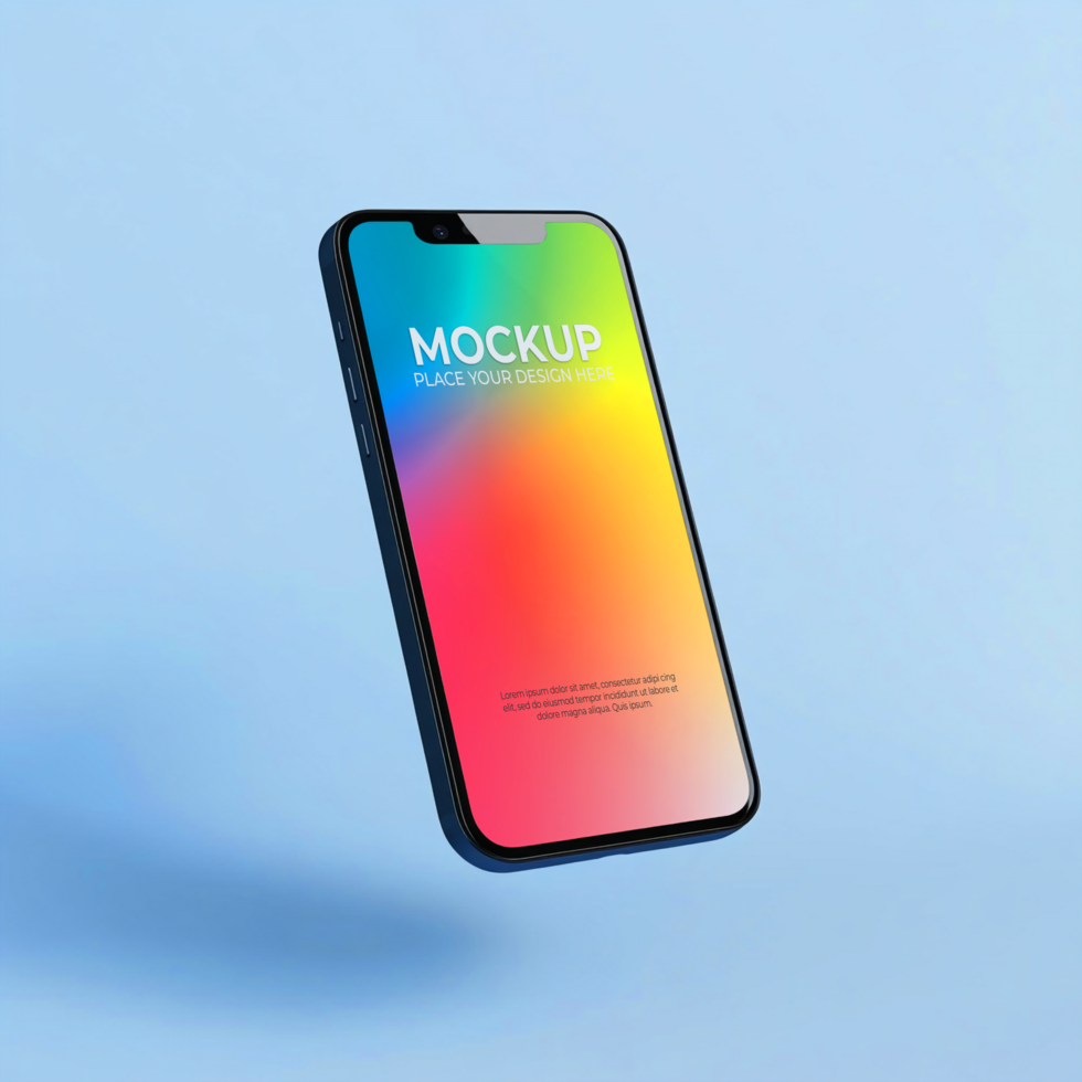 Vibrant Smartphone Mockup Colorful Gradient psd