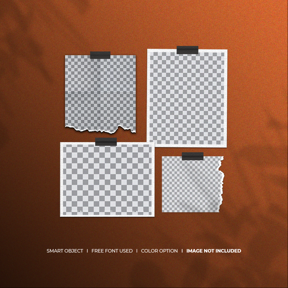 Photo paper frames mockup psd