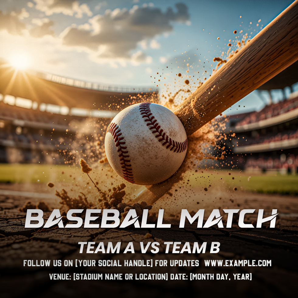 Baseball match social media template psd