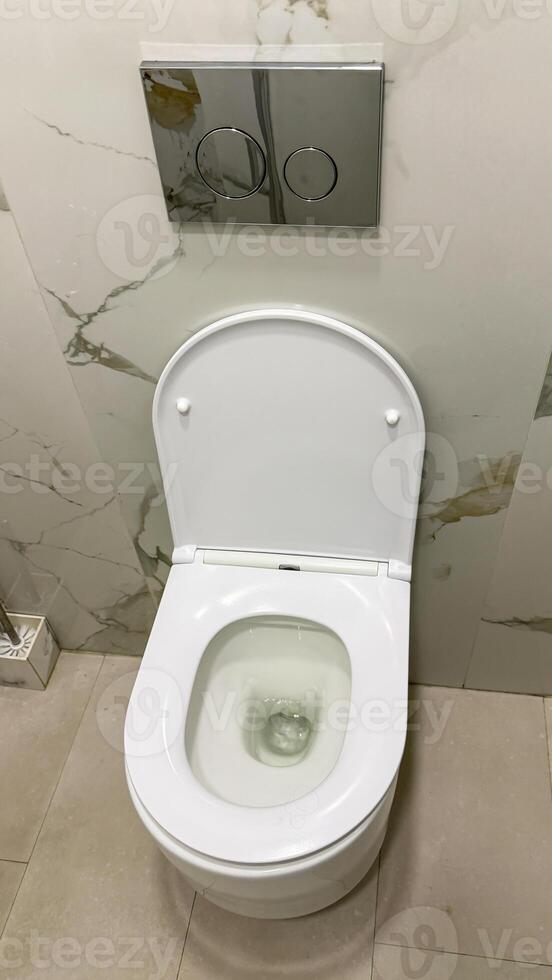 Modern porcelain throne awaits in pristine serenity, echoing Zen bathroom retreats and World Plumbing Day innovation celebrations photo