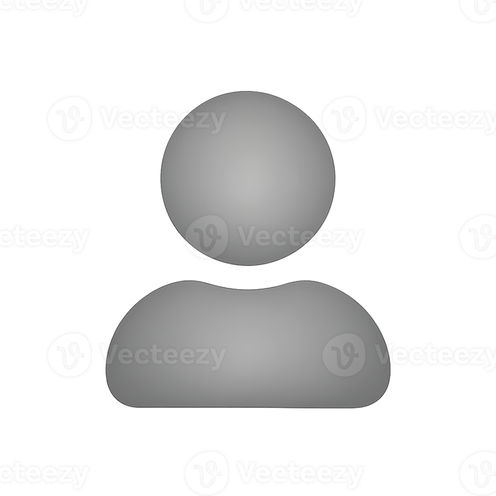 Minimalist User Profile Icon on Transparent Background png