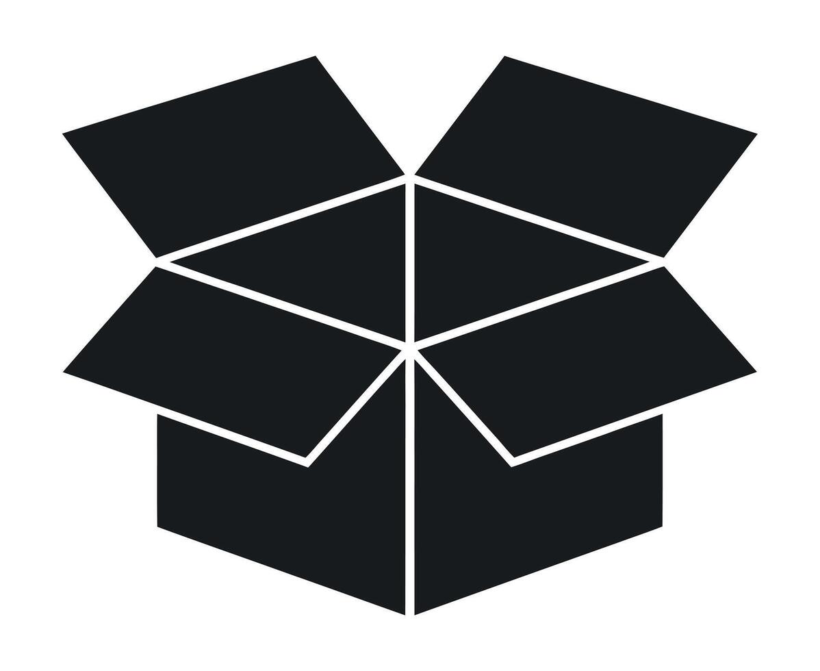 Open Cardboard Box Icon Illustration Graphic Design Element for Packaging Delivery vector