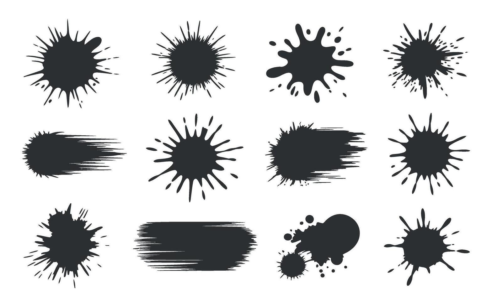 Twelve Ink Splatter and Blob Shapes for Design Projects vector