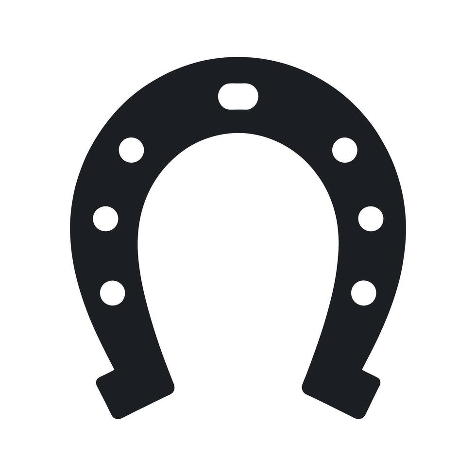 Simple Flat Icon of a Horseshoe Symbol of Luck and Good Fortune Isolated on a White Background Perfect for Design Projects vector