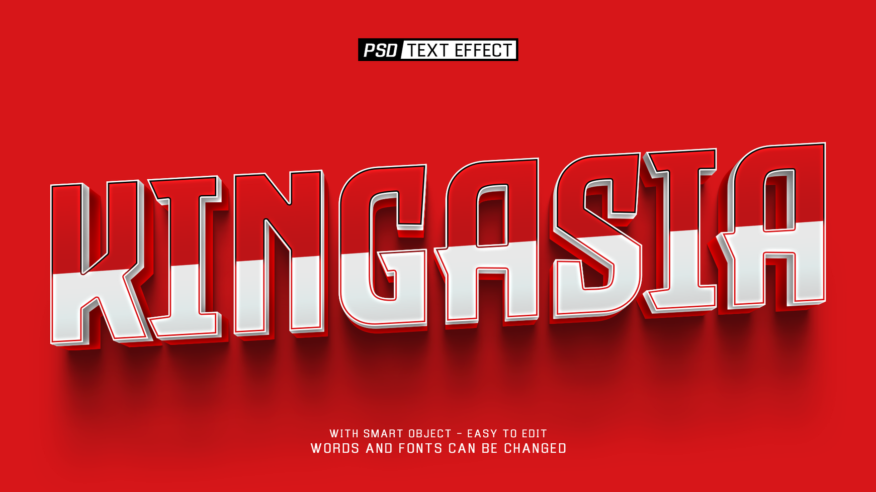 kingasia 3d text effect psd