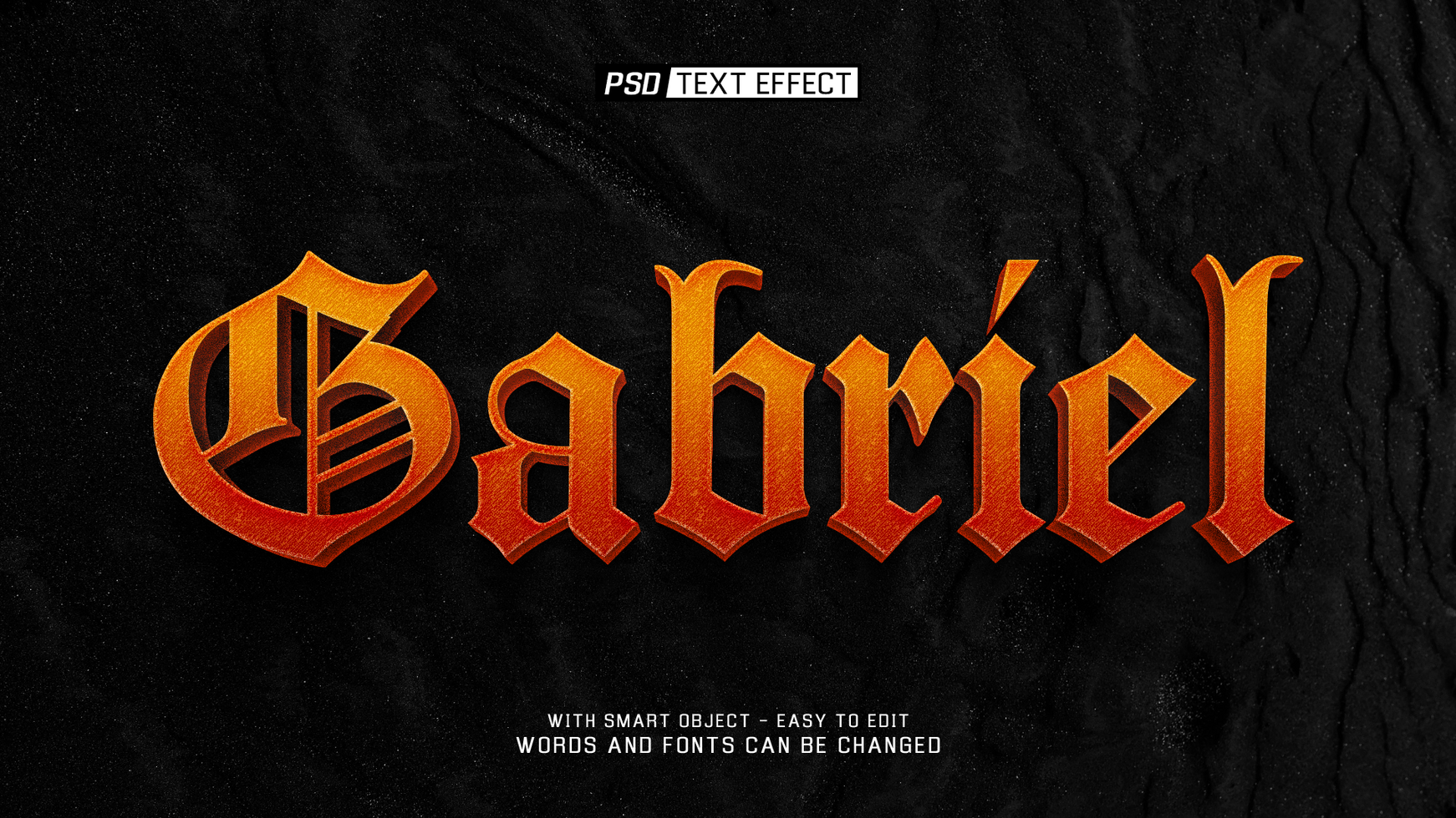 gabriel 3d text effect psd