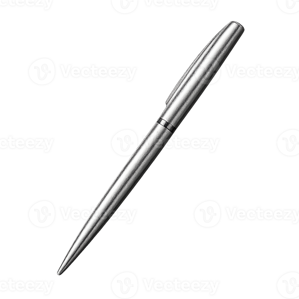 Silver Ballpoint Pen Isolated on Transparent Background png