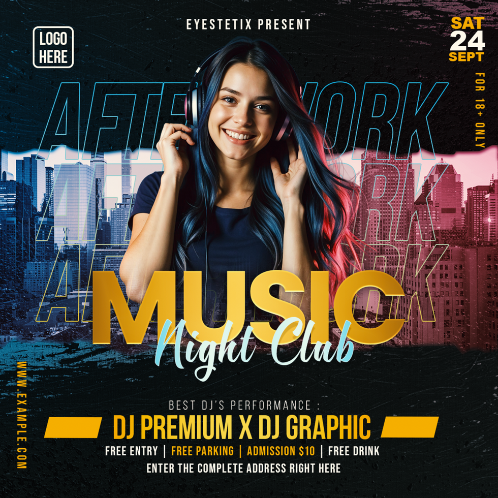 Dark After Work Music Night Club psd