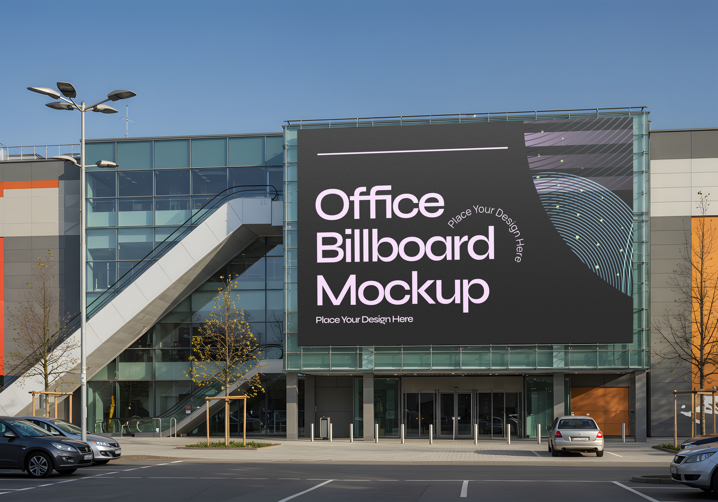 Office Billboard Mockup on a Modern Building psd