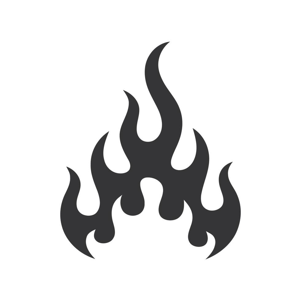 Stylized Black and White Flame Design Element for Graphic Design Projects and Creative Visuals on a Clean White Background vector