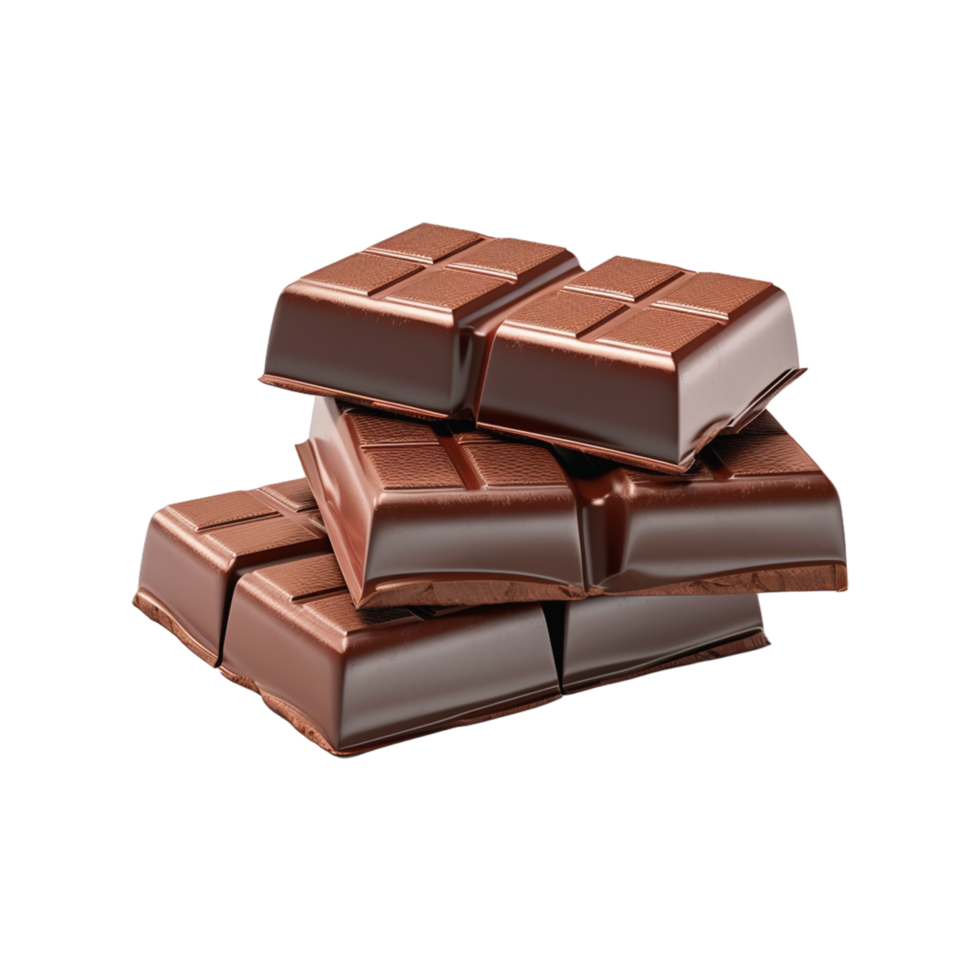 Single Chocolate Bar with Ripple Texture isolated on transparent Background. png