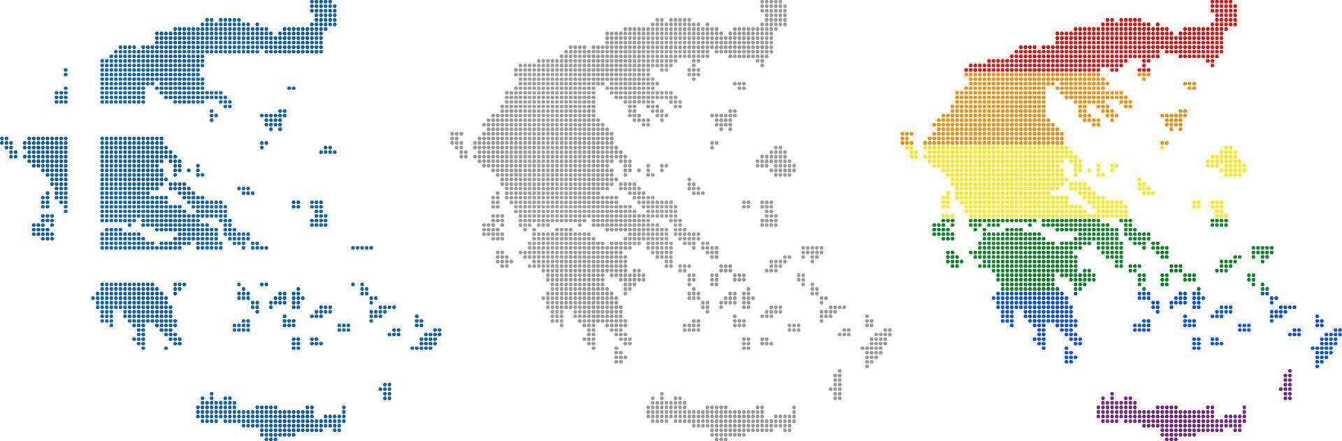Rhombus dots Greece map. Greek dotted pixel map in flag, grey and LGBT pride colors vector
