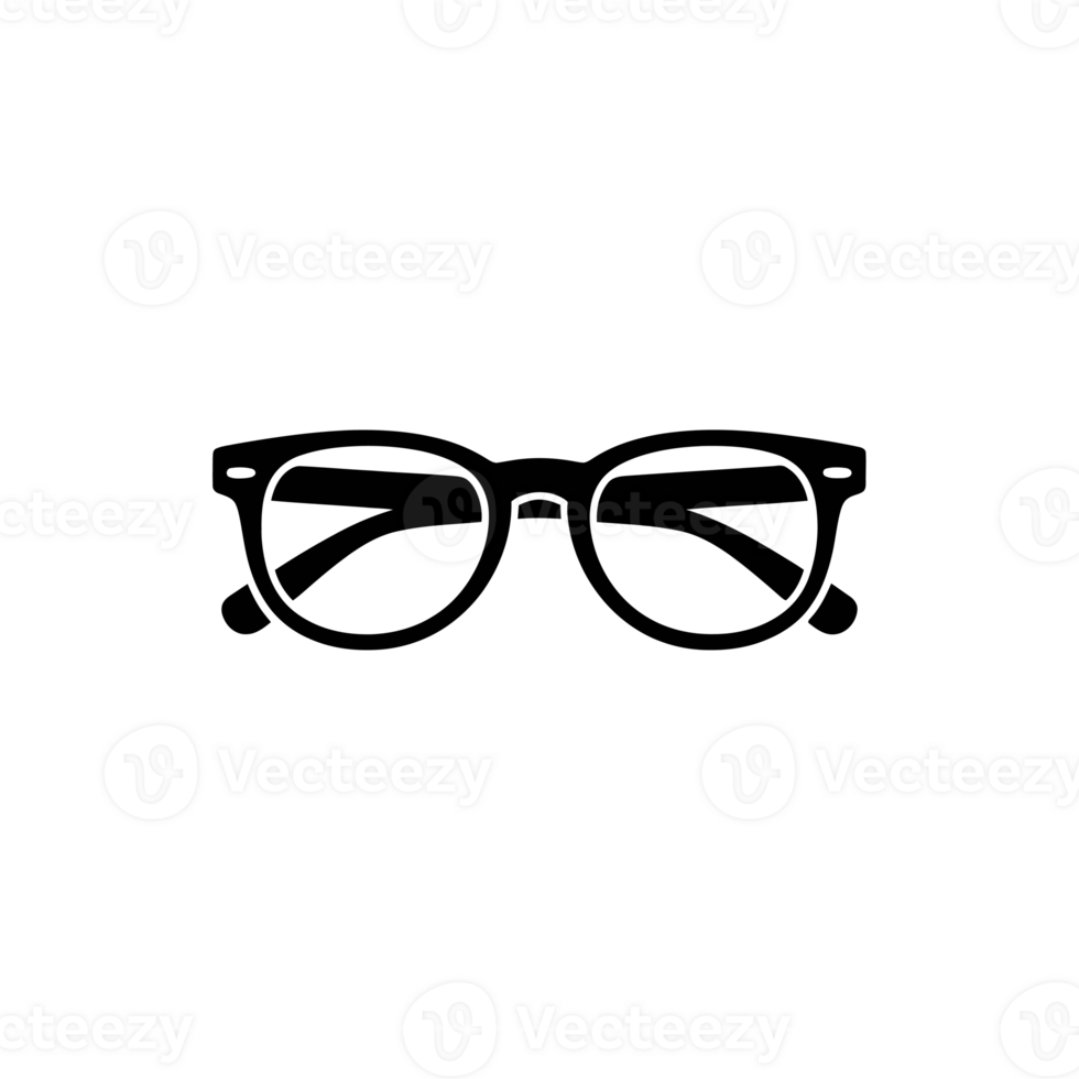 Black eyeglass frames showcasing a simple and classic design. cutouts png