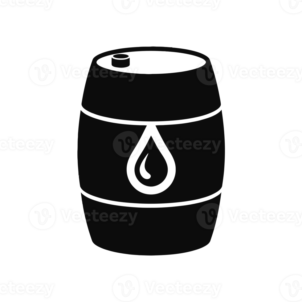 A black icon displays a barrel with a drop symbol on its front, suggesting it is related to liquid storage cutouts png