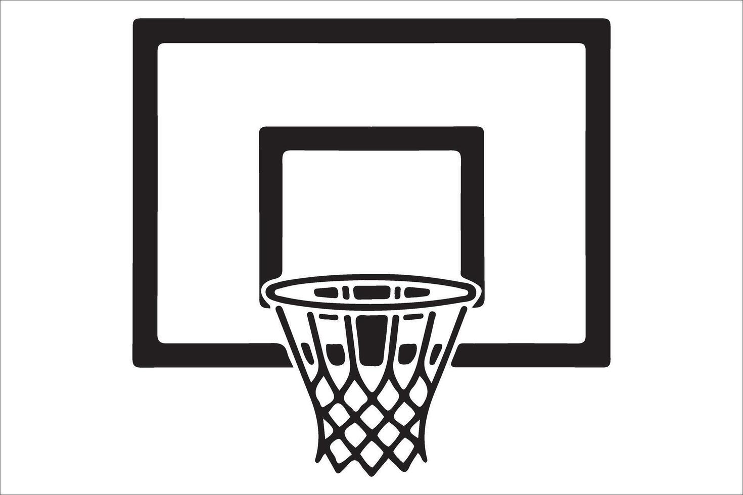 Basketball hoop and net icon on white background vector