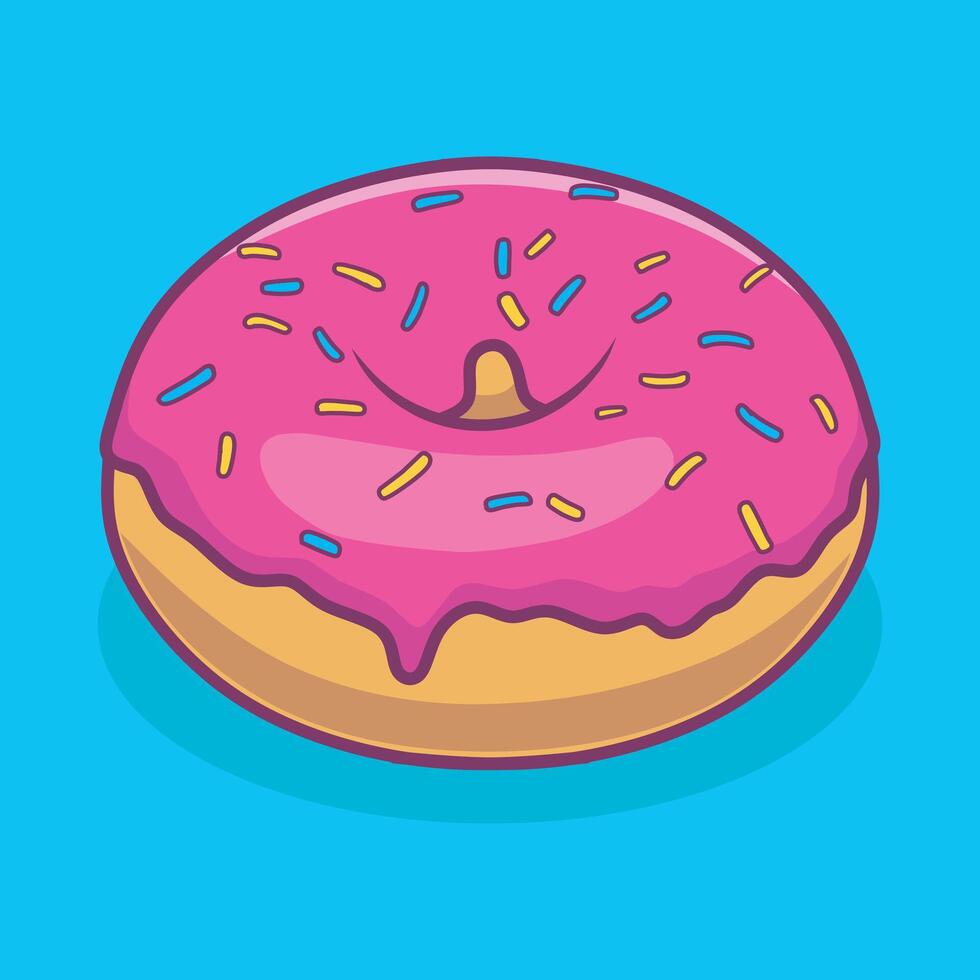 Cute Donut Melted Illustration vector