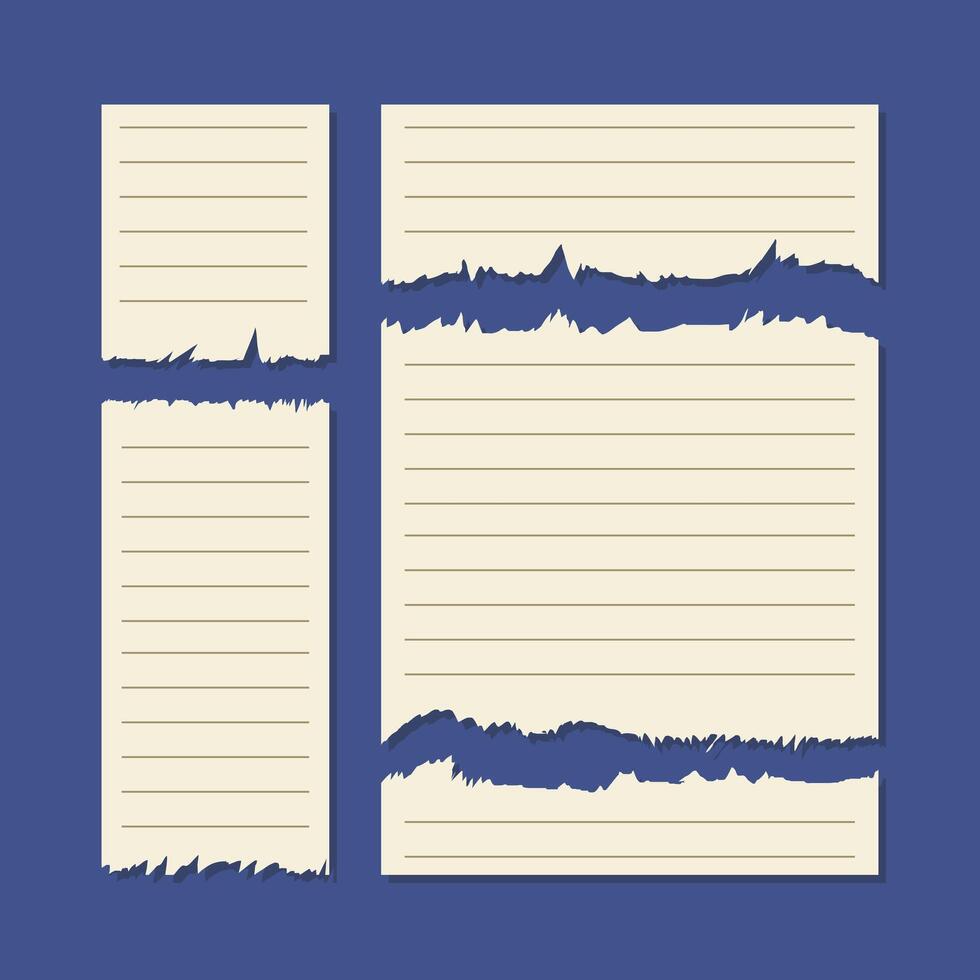 Set of turn ripped paper sheets vector