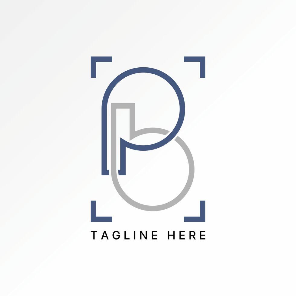 initial PB BP font line connect flip monogram typography tech business brand vector