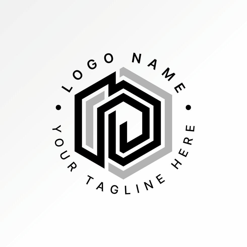 initial RP RPD font line connected hexagon monogram typography tech business vector