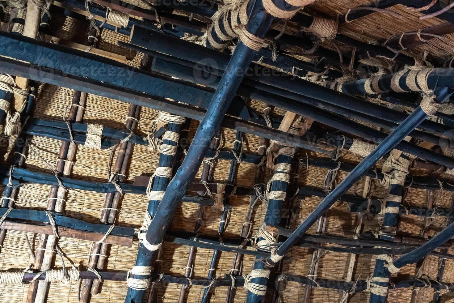 Roof structure of a traditional house in Shirakawa-go, Japan photo