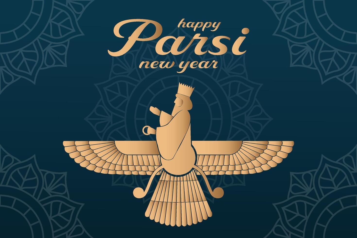 happy parsi new year background illustration in gradient style vector