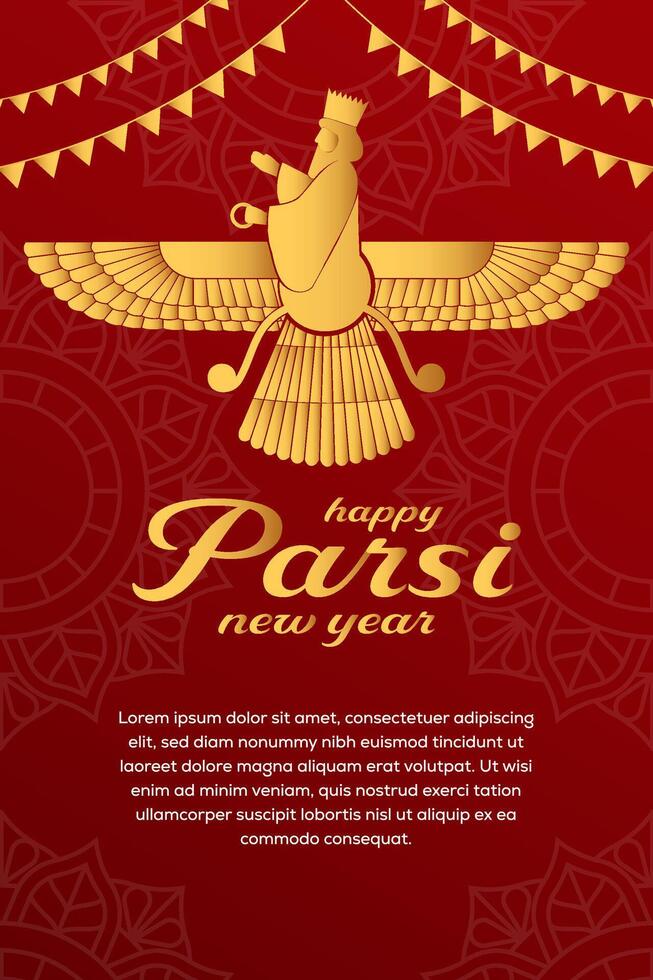 happy parsi new year poster illustration in gradient style vector