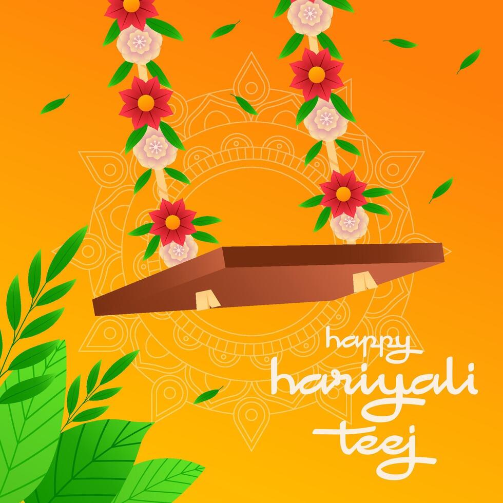 gradient design Happy Hariyali Teej festival illustration vector