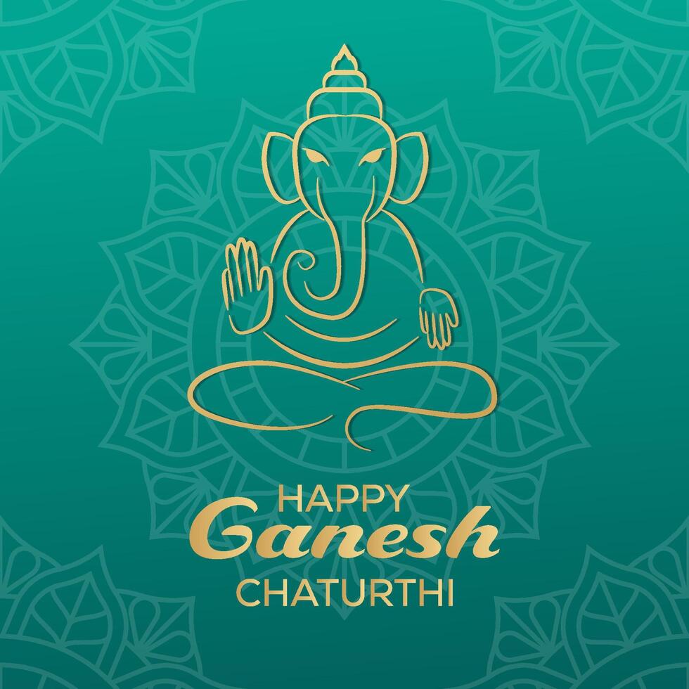 happy ganesh chaturthi illustration in gradient style vector