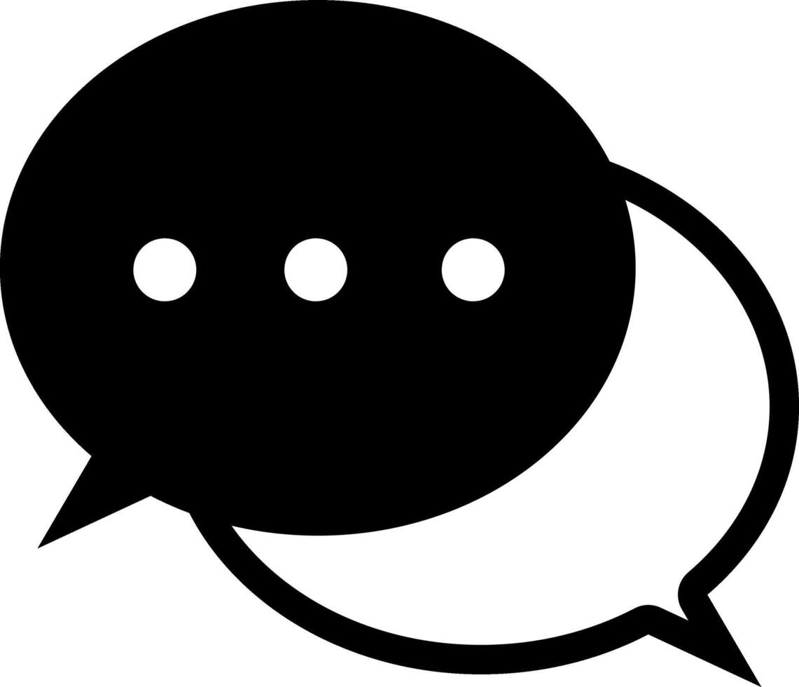 chat message icon, Chat speech bubble, Social media message. White and black llustration. vector