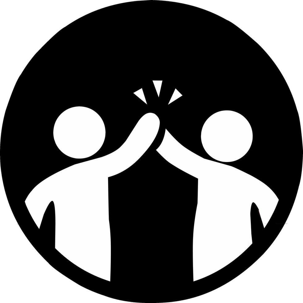 Sportmanship icon silhouette illustration with black bacground. Fit for sport competition event promotion. vector