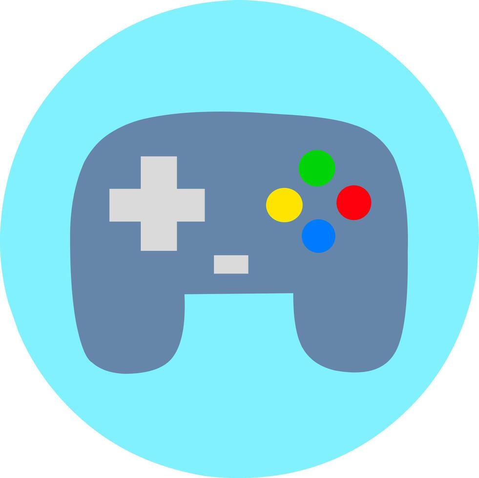 game console joystick controller color icon logo symbol blue background. Perfect for esport competition. vector