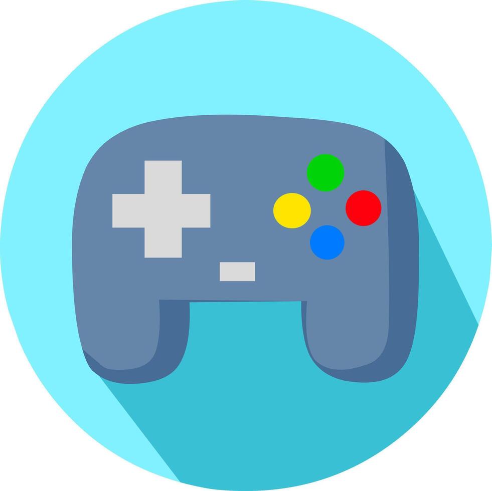 game console joystick controller colour with shadow icon logo symbol blue background. Perfect for esport competition. vector