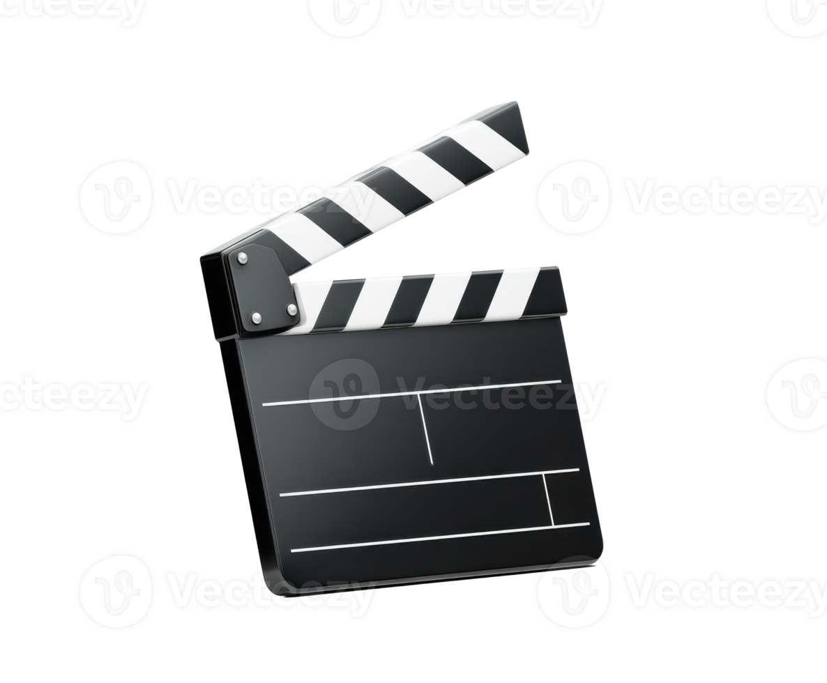 Creative filmmaking with a classic clapperboard for projects png