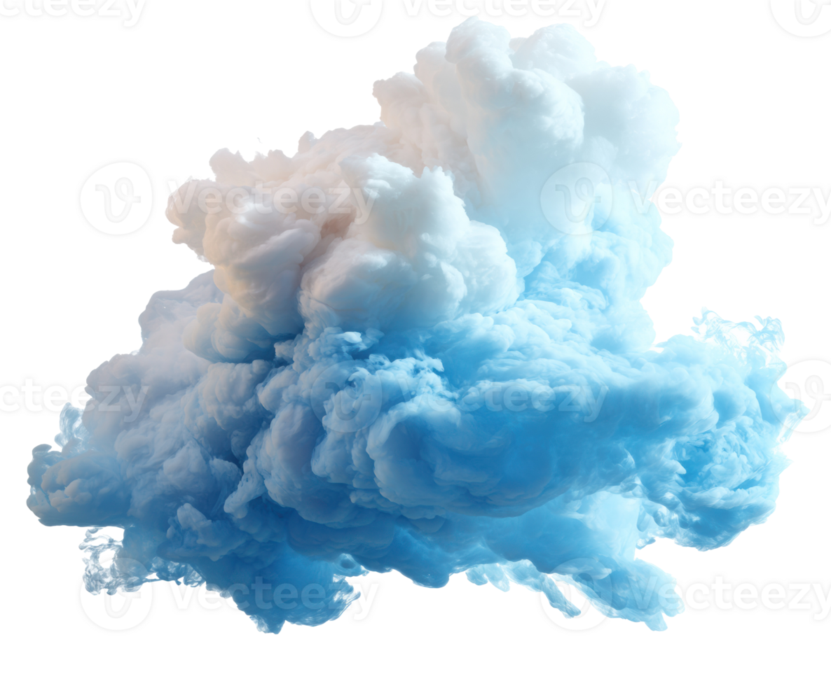 Dynamic blue and white cloud formation for creative design projects png