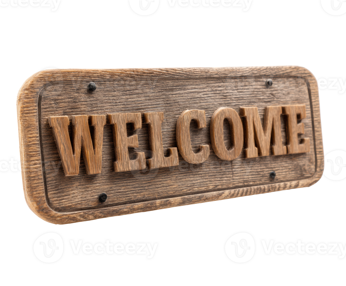 Rustic wooden welcome sign for home entryway decoration ideas png