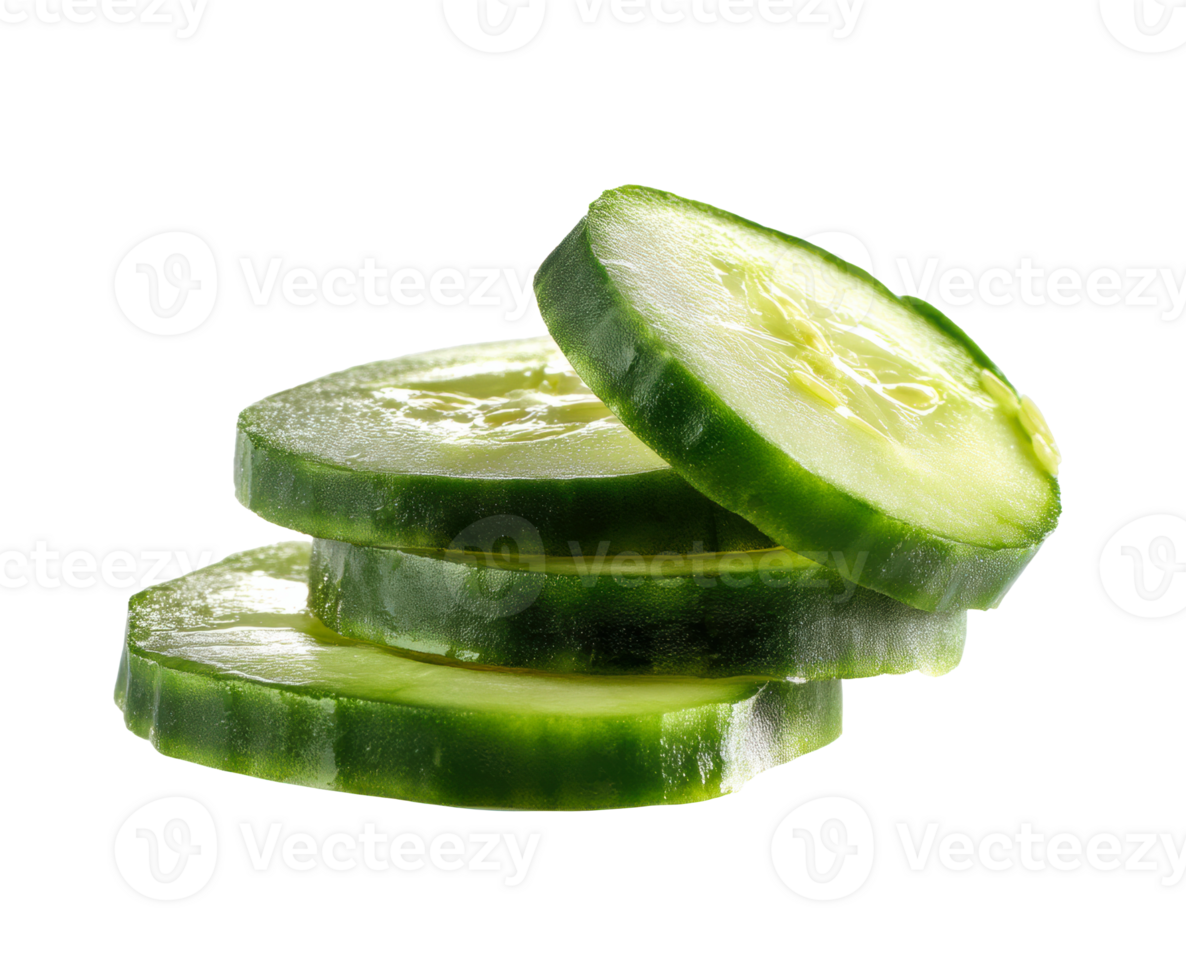 Fresh cucumber slices ideal for healthy recipes and snacks png