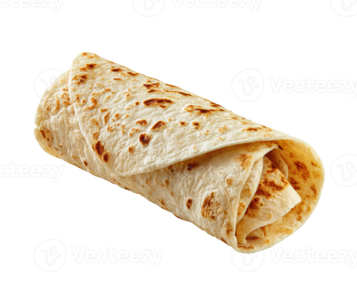 Delicious soft tortilla wrap ready for a tasty filling png