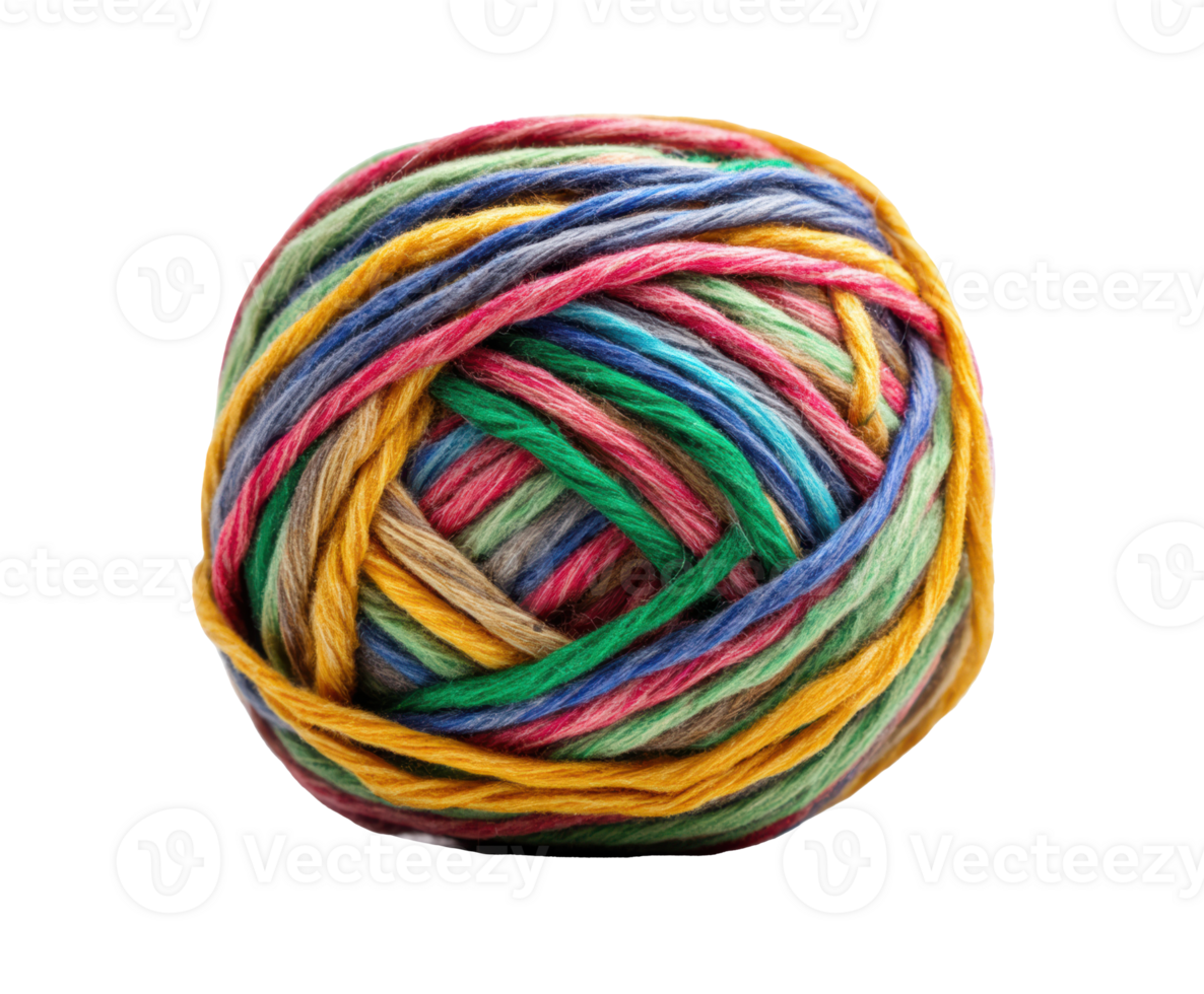 Colorful yarn ball for crafting and knitting projects at home png