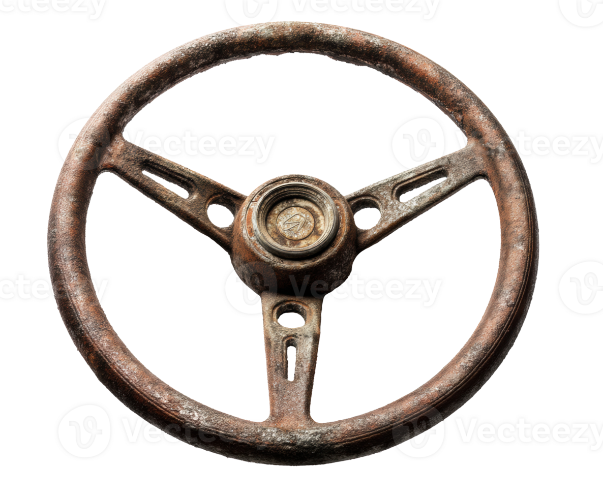 Vintage steering wheel for retro car restoration projects png