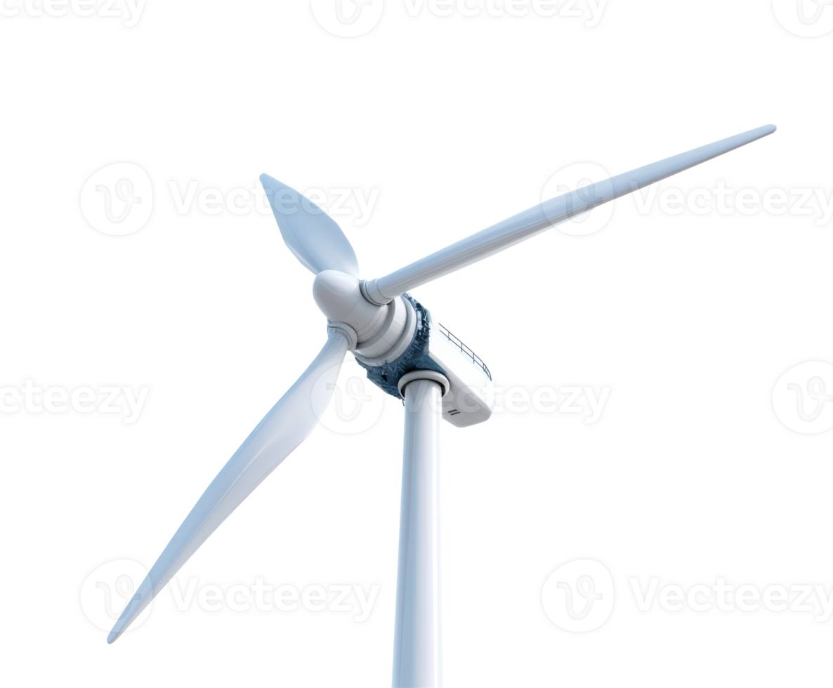 Renewable energy concept with wind turbine generating electricity png