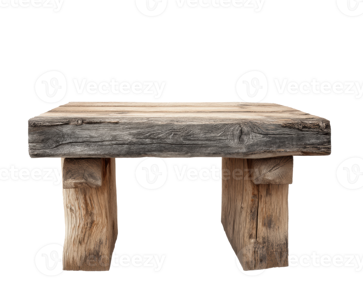 Rustic wooden table for home decor and design projects png