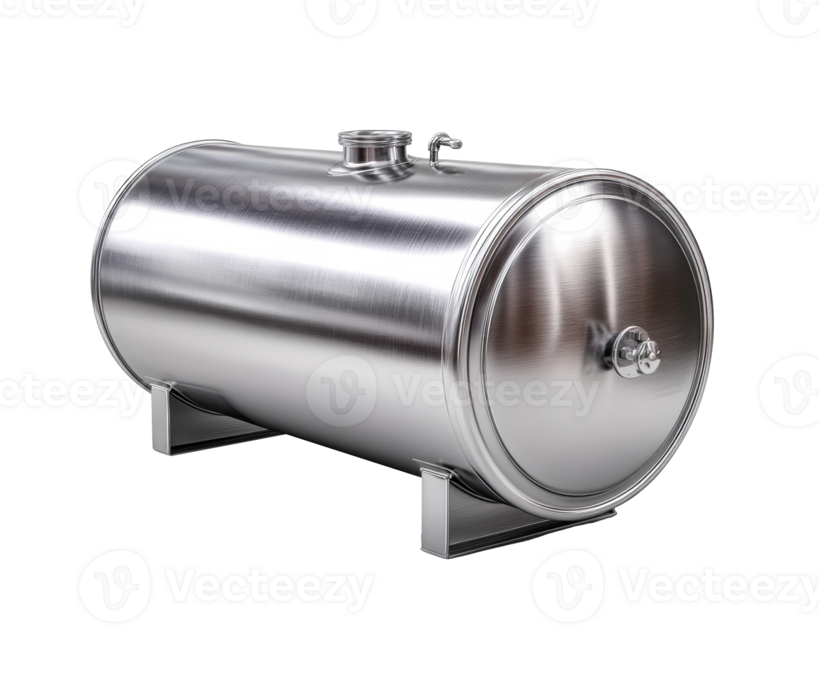 Stainless steel tank used for storage and transportation of liquids png