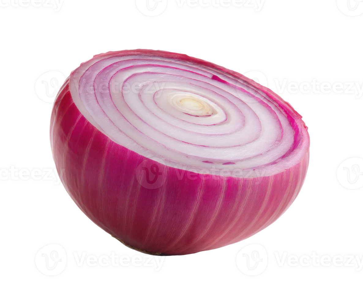 Fresh red onion with vibrant layers for culinary use and decoration png