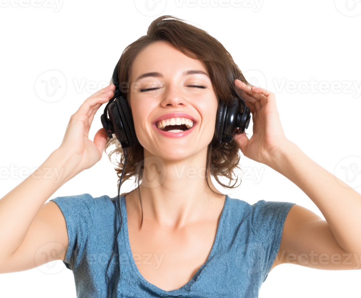 Enjoying music with headphones for personal relaxation and joy png