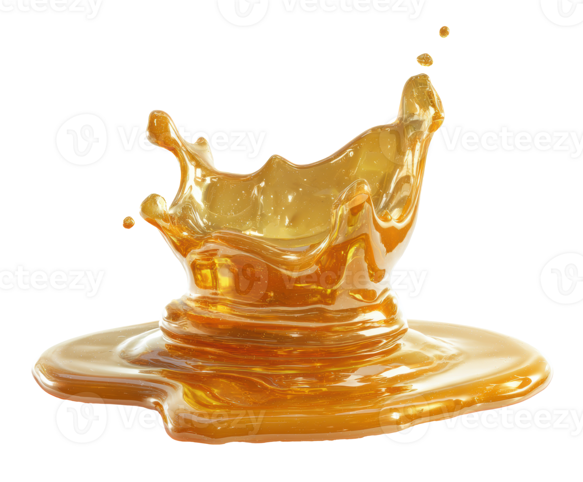 Honey splash and droplet creating beautiful patterns png